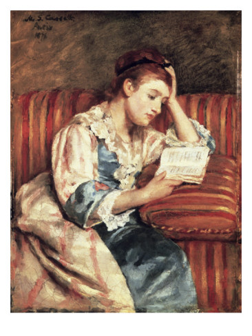 Young Woman Reading - Mary Cassatt Painting on Canvas